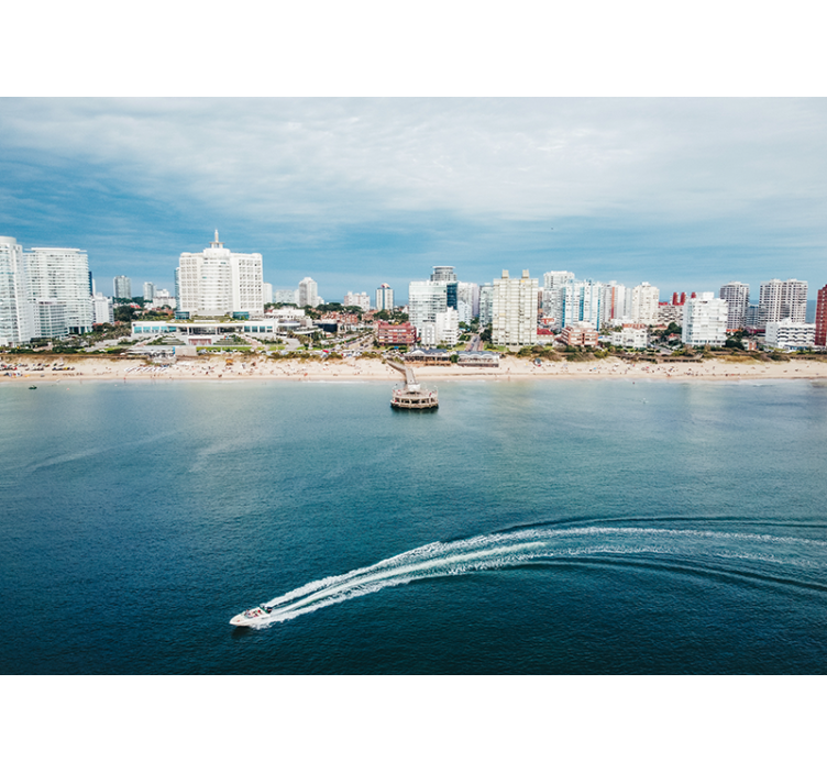 Udsigt over kysten af byen fototapet af byer - TenStickers