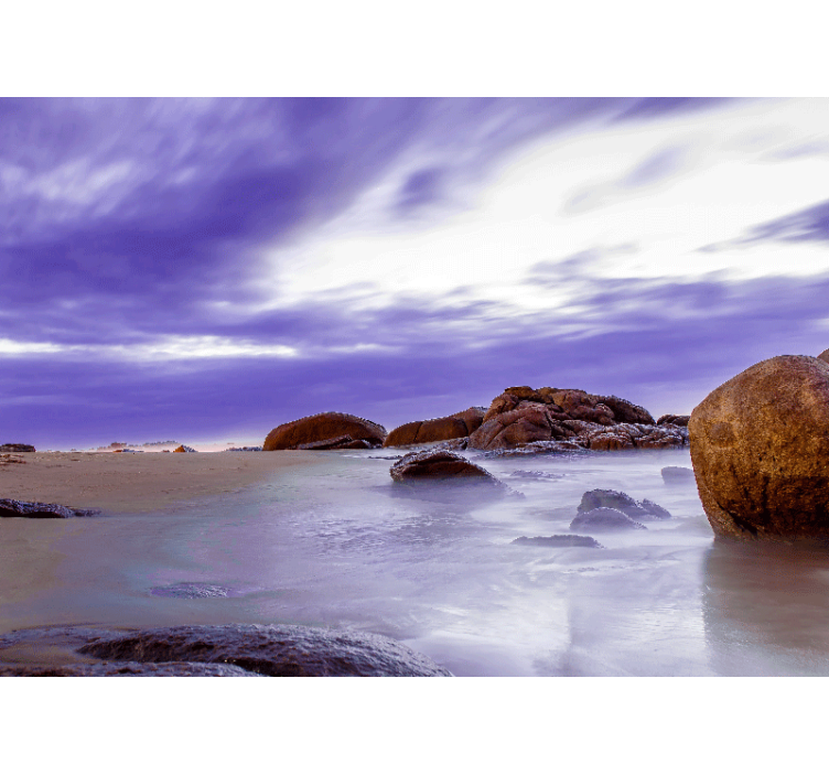 Fototapet bjerg klippe strandlandskab - TenStickers