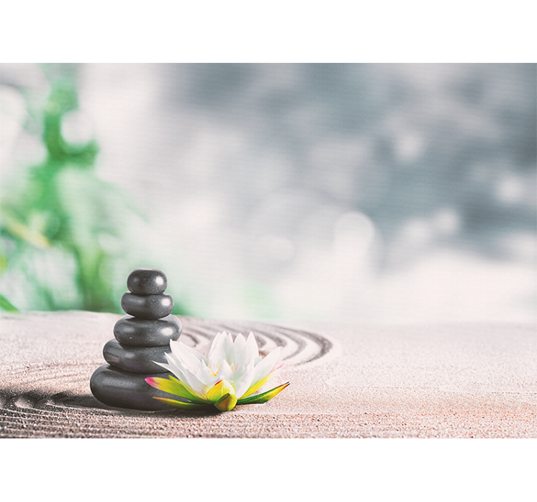 Fredfyldt stenstabling zen fototapet - TenStickers