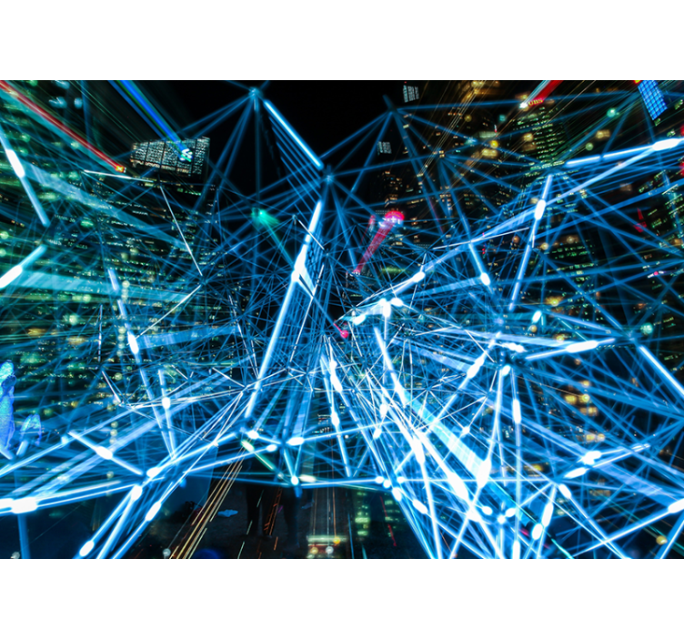 Krydsede linjer stue fototapet - TenStickers