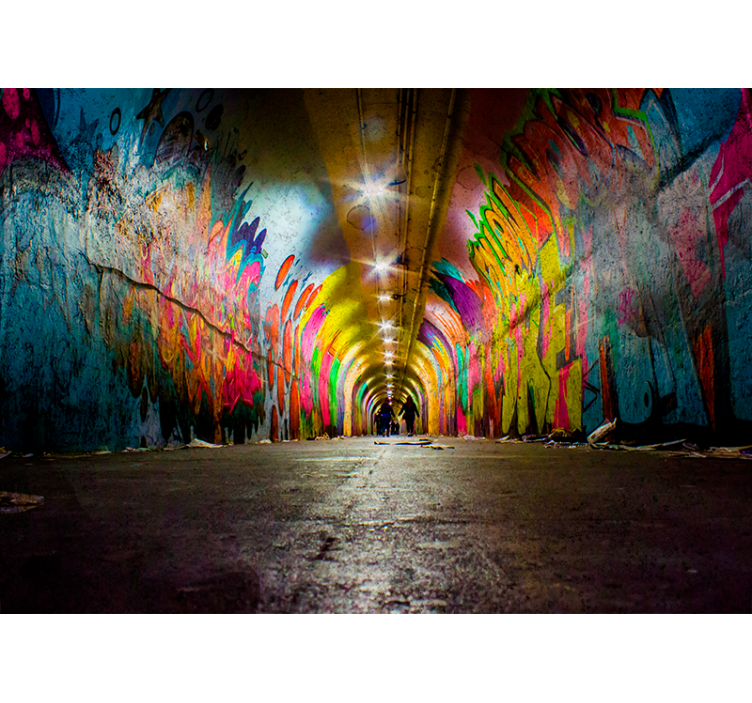 Tunnel graffiti urban kunst fototapet - TenStickers