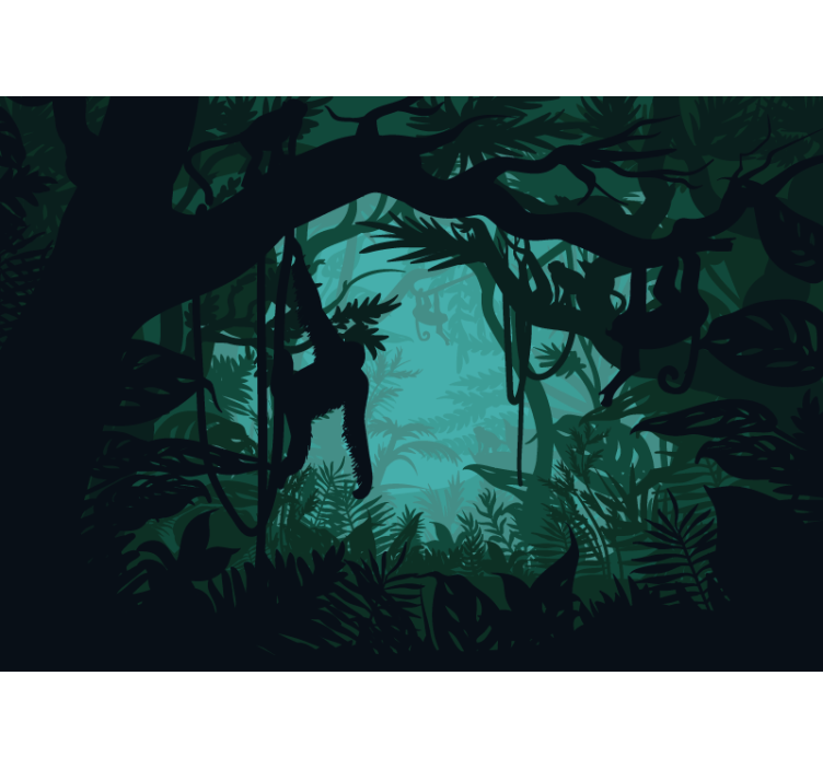 Levende junglelandskab fototapet jungle - TenStickers