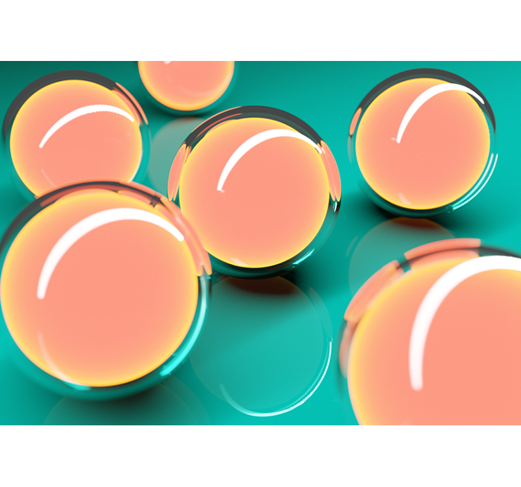 Flydende gennemsigtige kugler fototapet abstrakt - TenStickers