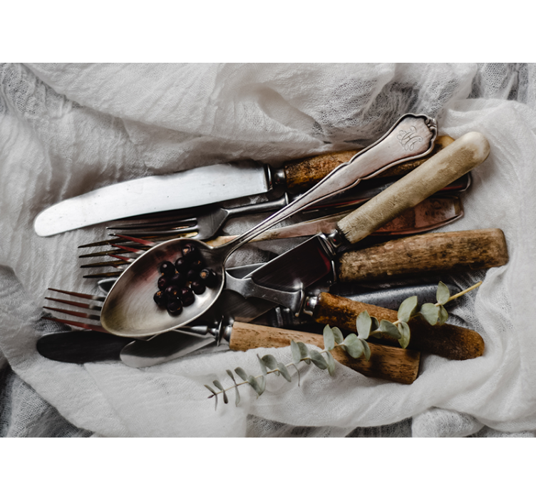 Vintage redskaber ensemble køkken fototapet - TenStickers