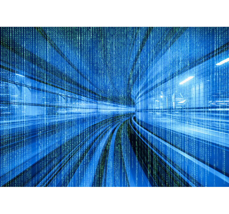 Dynamisk digitalt flow fototapet abstrakt - TenStickers