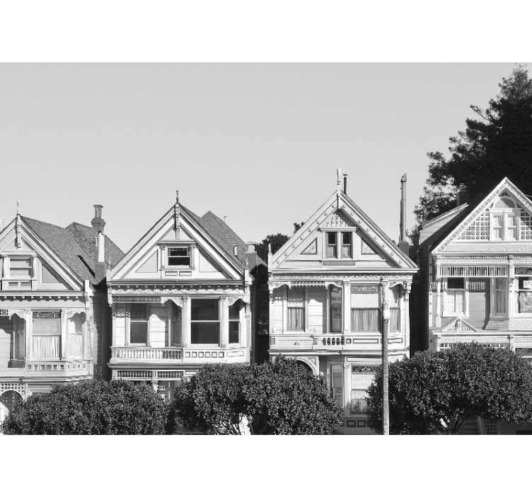 Victoriansk husrække fototapet af byer - TenStickers