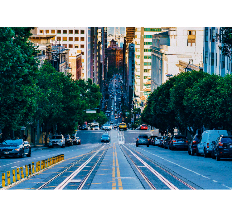 Fototapet af byer urban gade udsigt - TenStickers