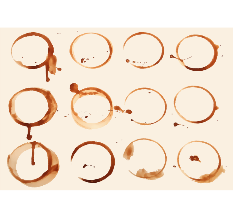 Kaffepletter fototapet til køkken - TenStickers