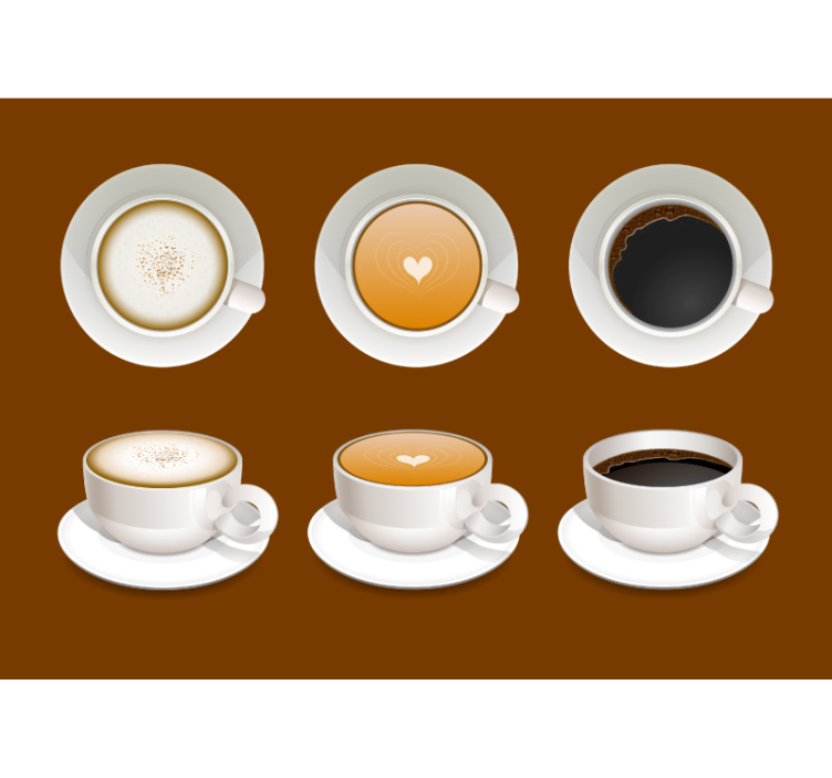 Design af kaffekopper citat fototapet - TenStickers