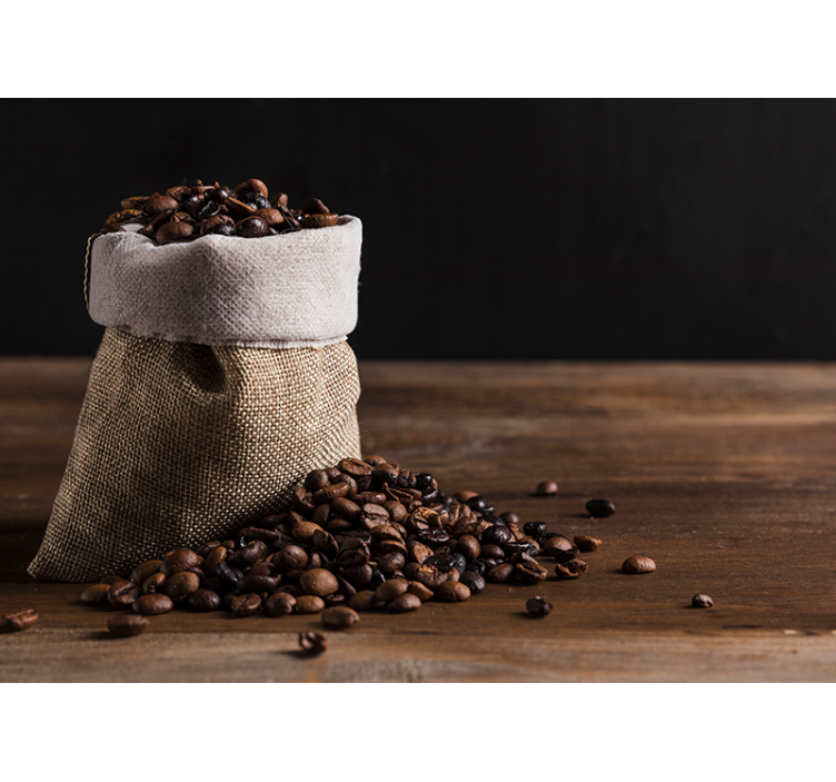 Kaffebønnepose fototapet til køkken - TenStickers