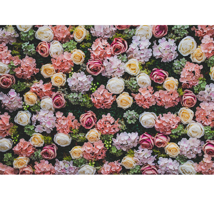 Fototapet blomster blomstrende rosen accenter - TenStickers