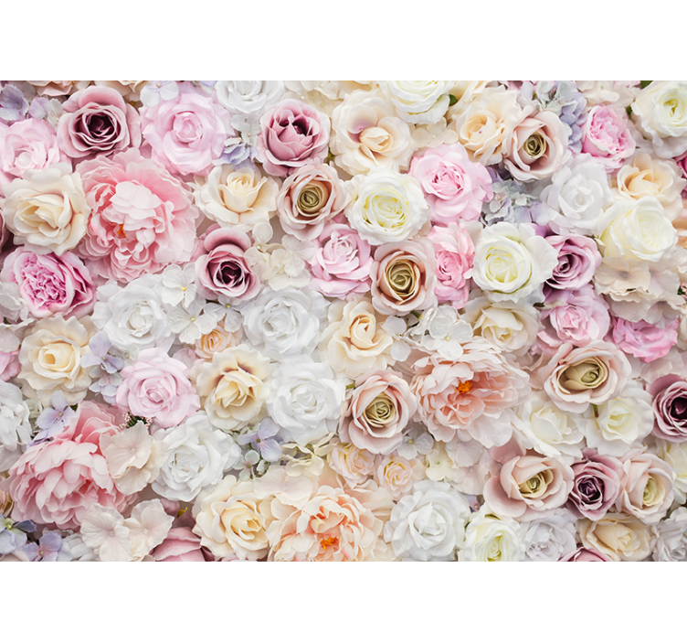 Fototapet blomster delikate roser arrangement - TenStickers