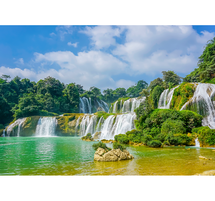 Fototapet vandfald rolig udsigt over vandfald - TenStickers