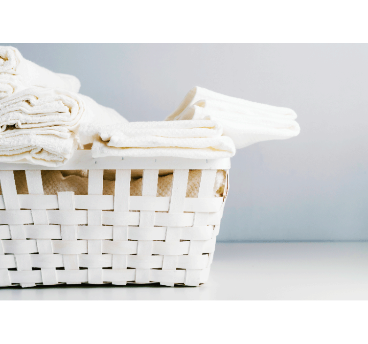 Vasketøjskurv fototapet til badeværelse - TenStickers