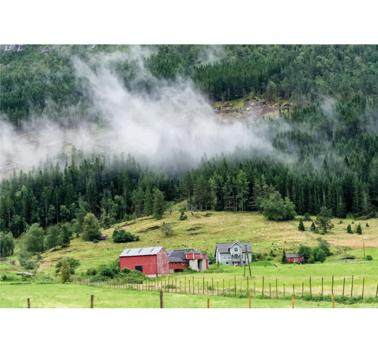 Norsk skov natur fototapet - TenStickers
