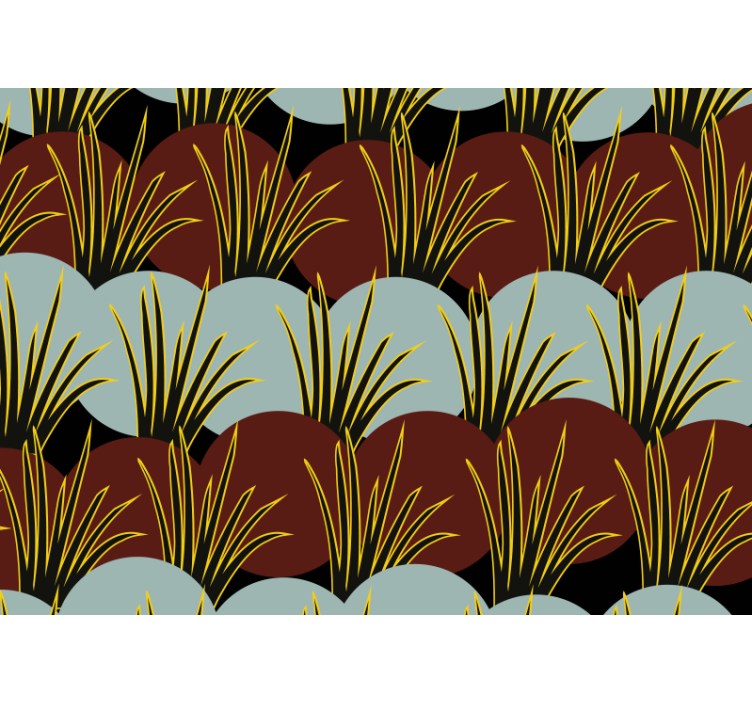 Natur fototapet stiliserede græs mønstre - TenStickers