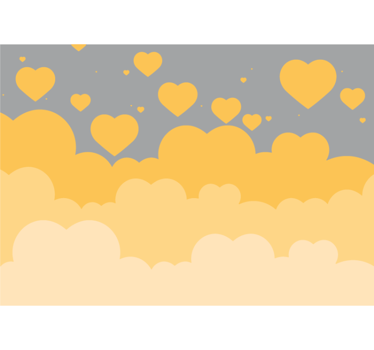 Svævende hjertemønstre kærlighed fototapet - TenStickers