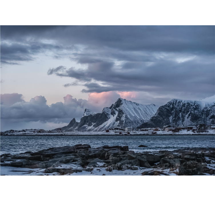 Landskab fototapet iskolde toppe - TenStickers