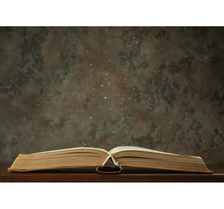 Fototapet kunst åben bog magi - TenStickers