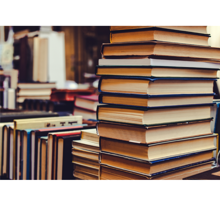 Landskab fototapet stakket litteratur samling - TenStickers