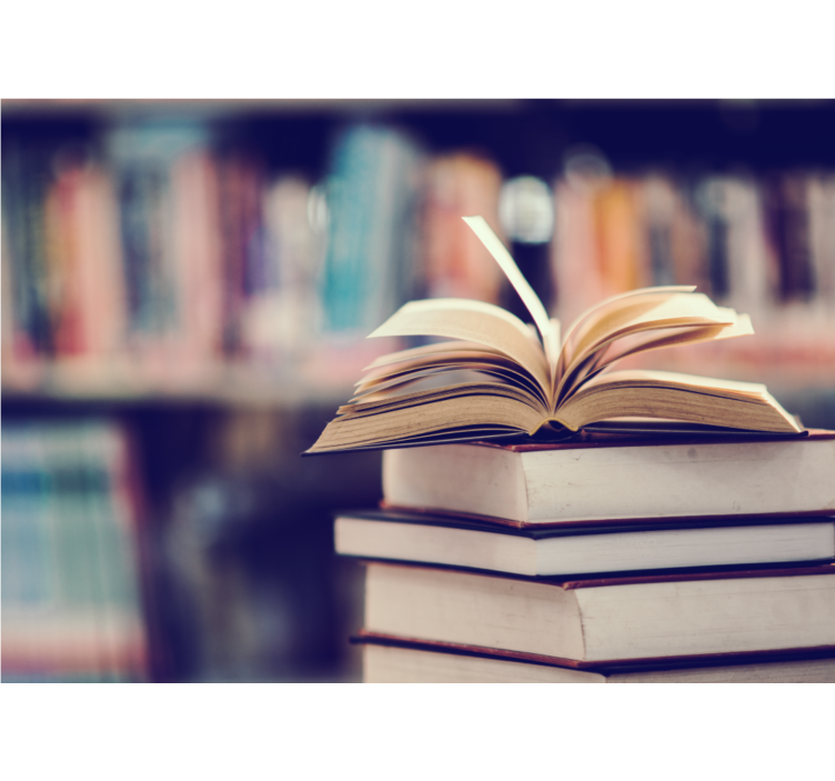 Fototapet kunst Åben bog stak - TenStickers