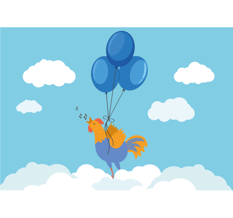 Fototapet til børneværelse sangfuglens balloner - TenStickers