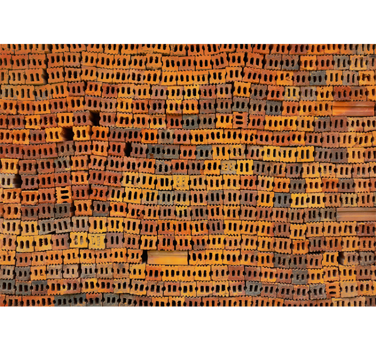 Fototapet mursten stablet mønster - TenStickers