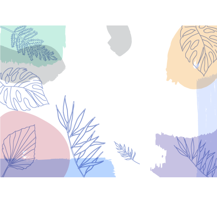 Natur fototapet med bladede geometriske former - TenStickers