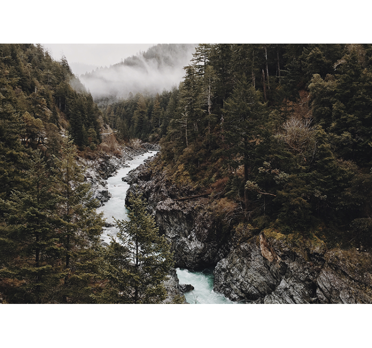 Natur fototapet storslået flodlandskab - TenStickers