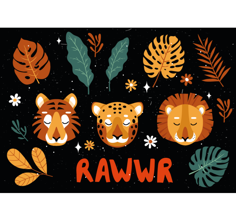 Fototapet til børneværelse legesyge jungledyr - TenStickers