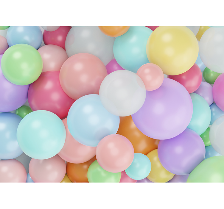 Fototapet marmor farverige ballonbobler - TenStickers