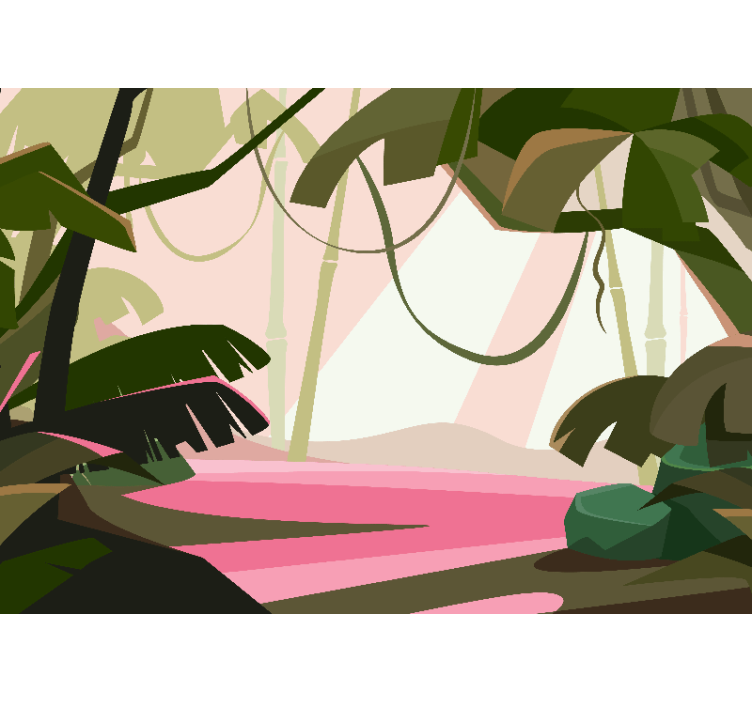 Fototapet jungle frodig tropisk scene - TenStickers