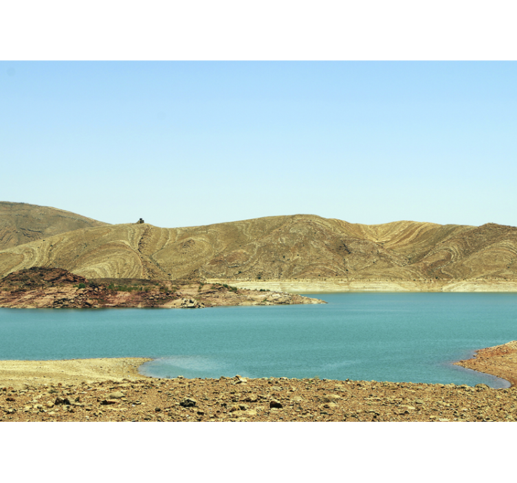 Fototapet bjerg fredfyldt bjergsø - TenStickers