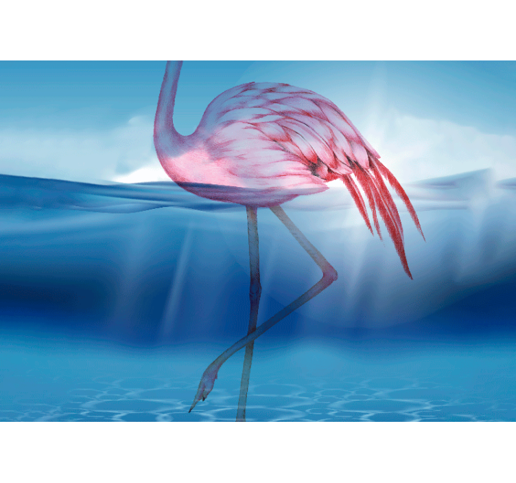 Undervandsdesign af flamingo fototapet - TenStickers