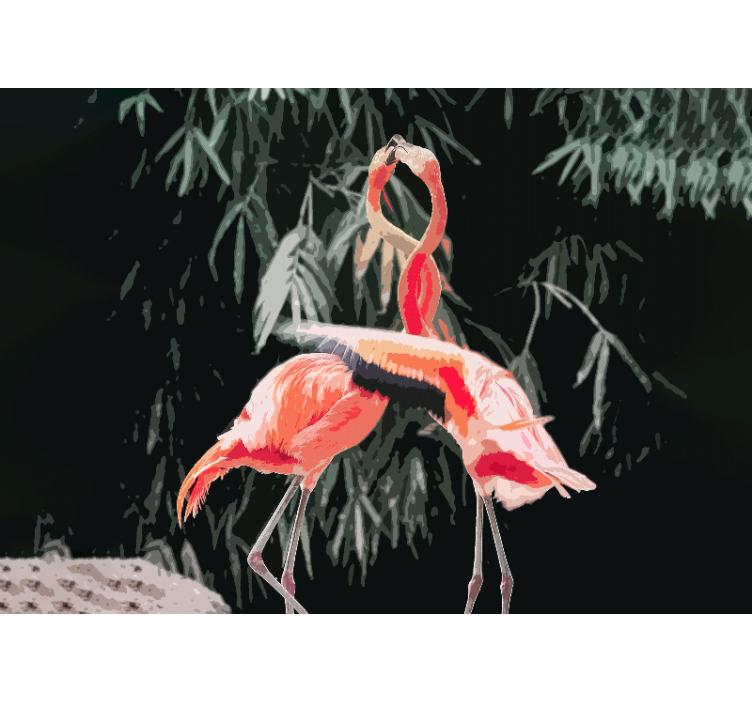 Fototapet soveværelse flamingo kærlighedsdans - TenStickers