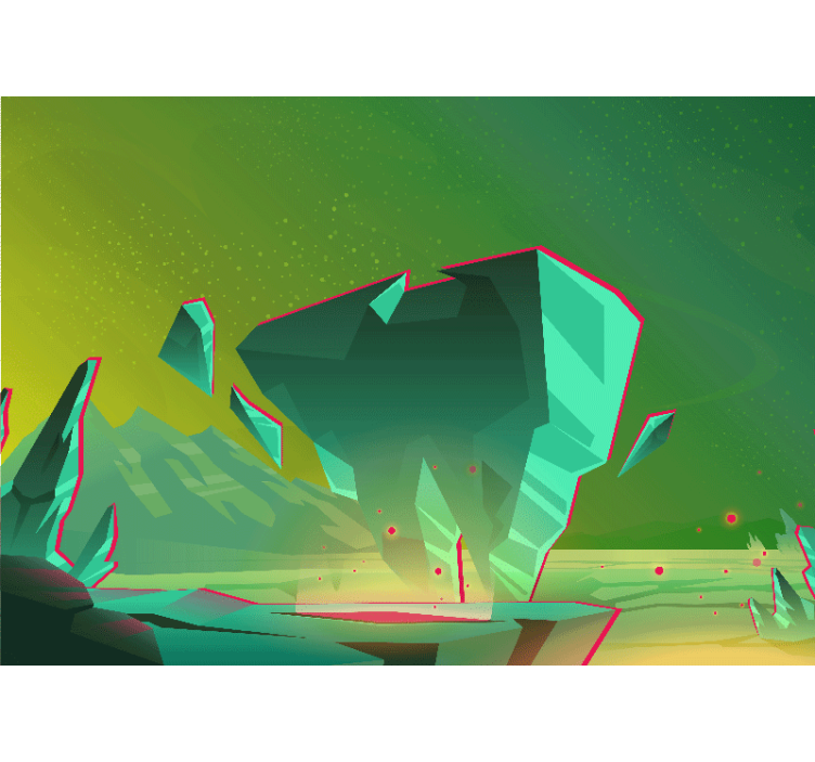 Fototapet abstrakt geometriske grønne former - TenStickers