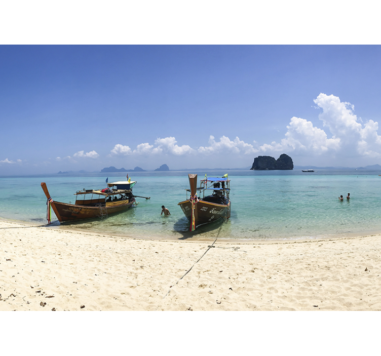 Romantiske sejlbåde fredelig natur fototapet - TenStickers