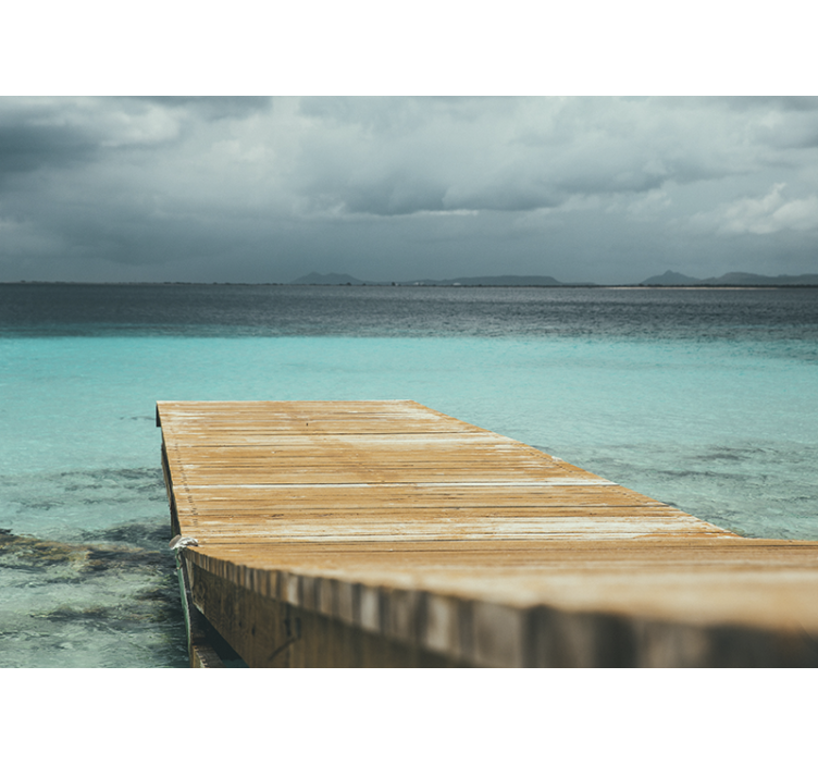 Natur fototapet rolig strandbrygge - TenStickers