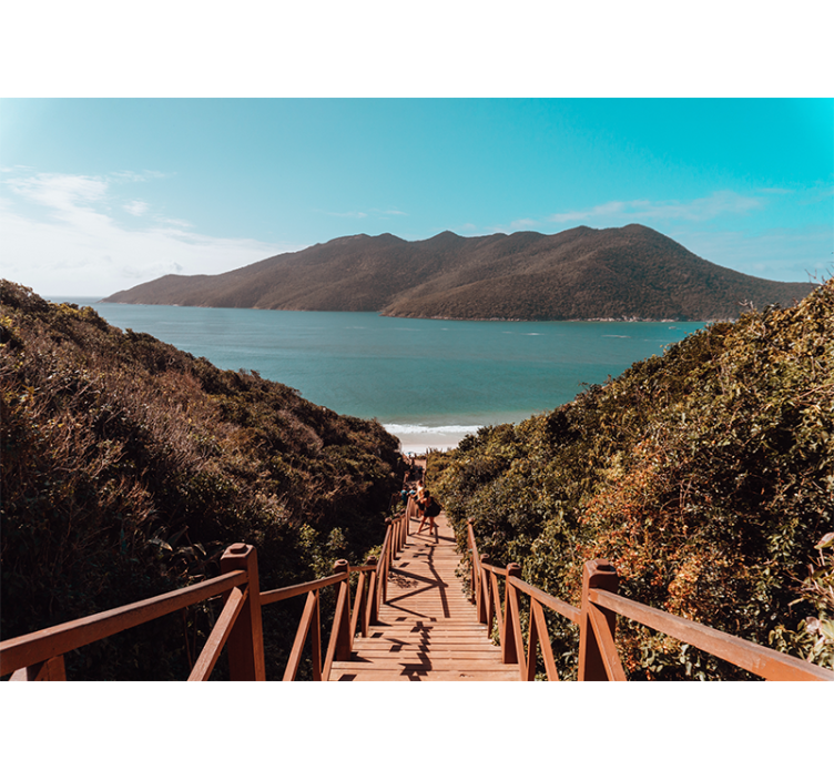 Landskab fototapet rolig havsti - TenStickers