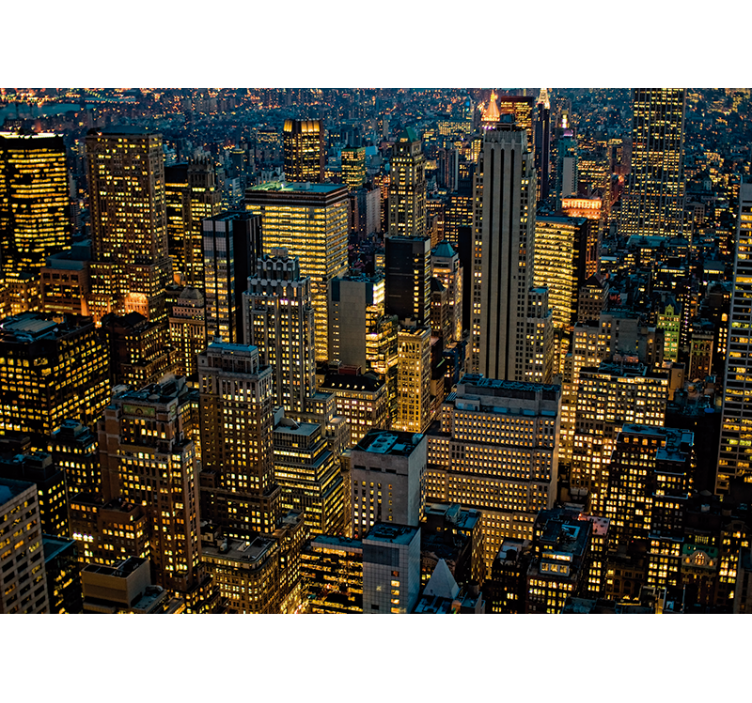 New york fototapet byens skyline om natten - TenStickers