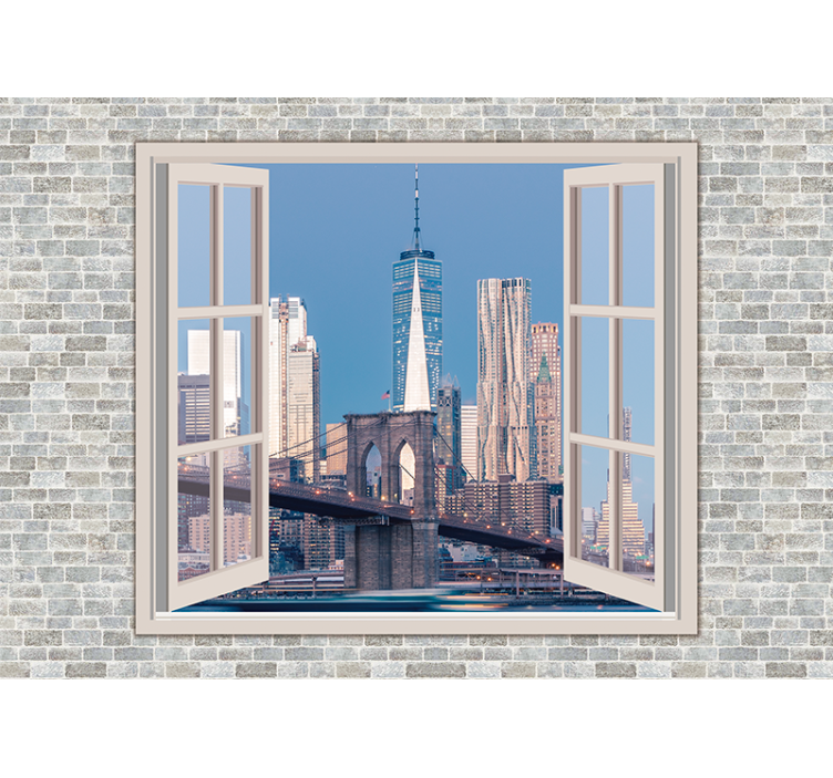 Manhattans udsigter ren himmel New York fototapet - TenStickers