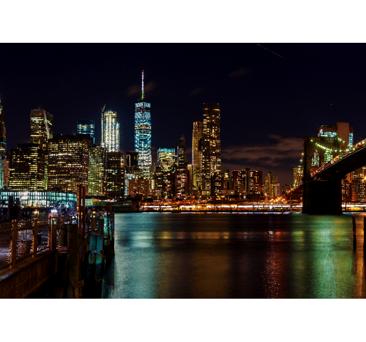 New york fototapet manhattan nattesyn - TenStickers