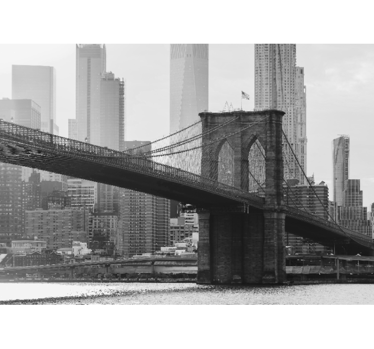 Fototapet af byer brooklyn bridge silhuet - TenStickers