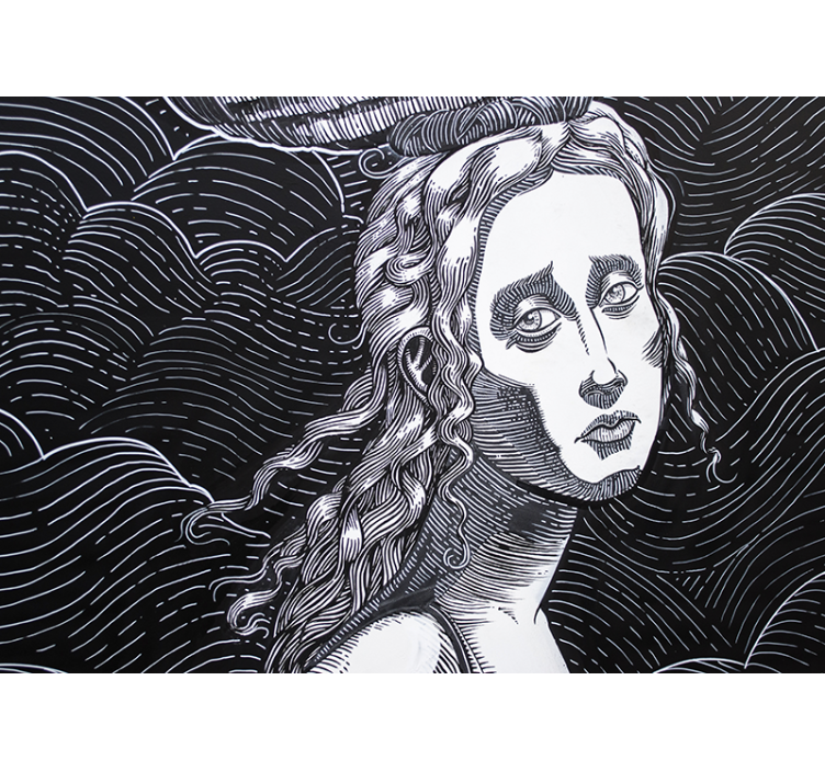 Fototapet kunst detaljeret kvindeportræt - TenStickers