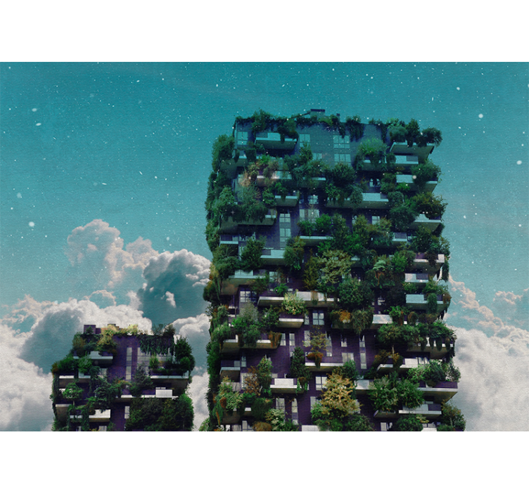 Natur fototapet grøn vertikal have - TenStickers