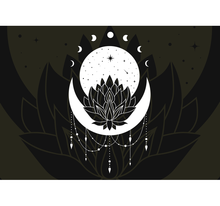Fototapet mandala lotus måne design - TenStickers