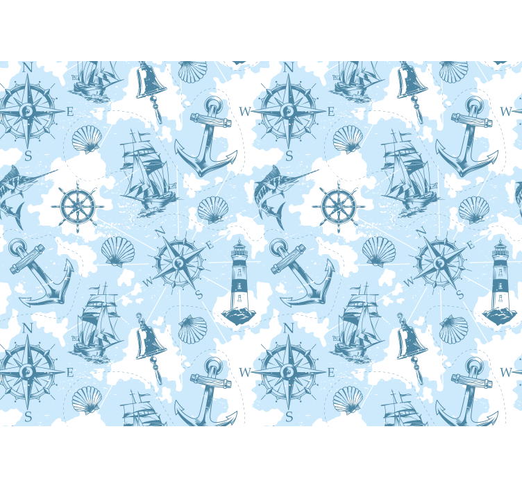 Landskab fototapet marine eventyr elementer - TenStickers