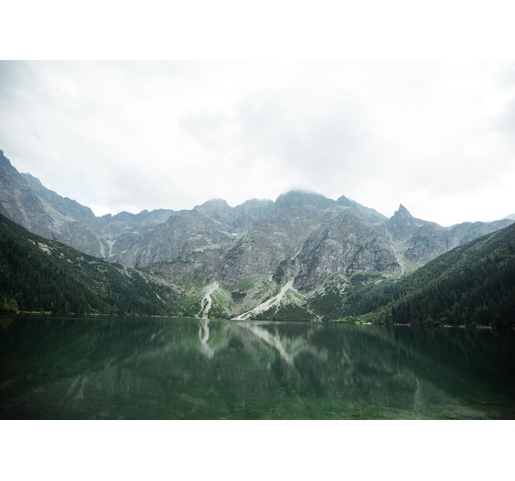 Landskab fototapet storslået bjergrefleksion - TenStickers