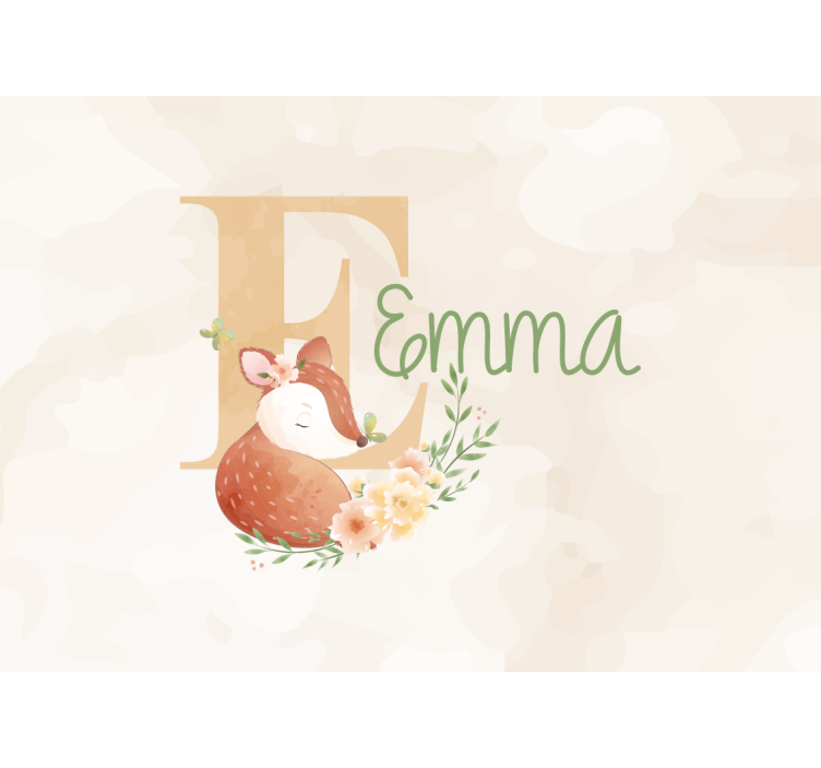 Fototapet til børneværelse med personlig rævedesign - TenStickers