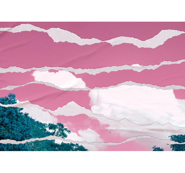 Abstrakt billede i revet papir stil fototapet - TenStickers